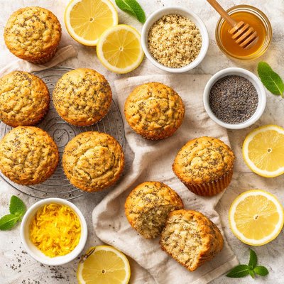 Image of Lemon Poppy Seed Quinoa Muffins