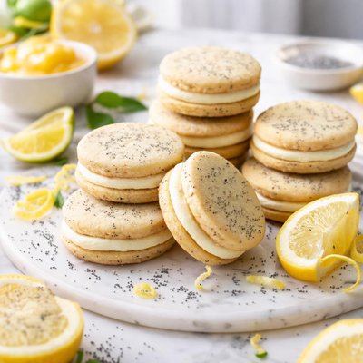 Image of Lemon Poppy Seed Sandwich Cookies