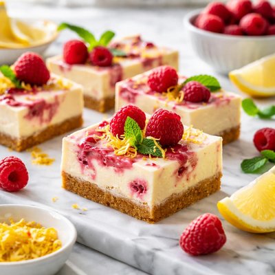Image of Lemon Raspberry Cheesecake Squares