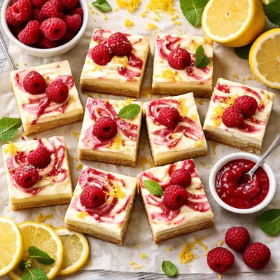 Image of Lemon Raspberry Cream Bars