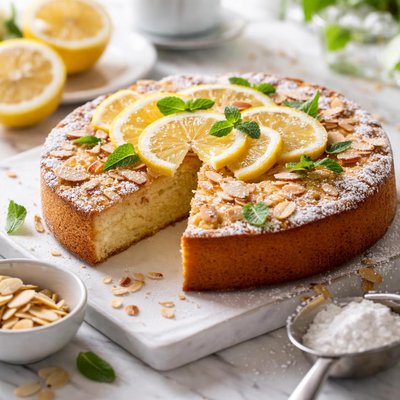 Image of Lemon Ricotta Almond Cake Gluten Free