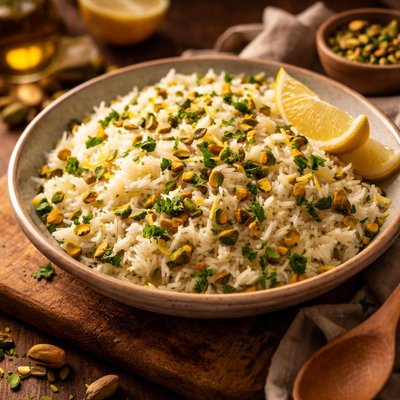 Image of Lemon Scented Rice with Pistachios