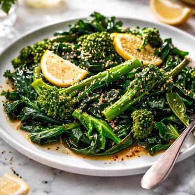 Image of Lemon Sesame Glazed Greens