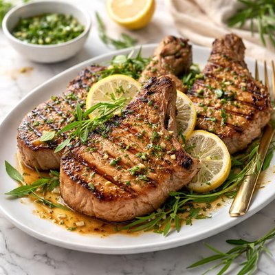 Image of Lemon Tarragon Grilled Pork Chops