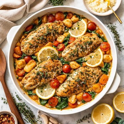 Image of Lemon Thyme Chicken with Sweet Gnocchi