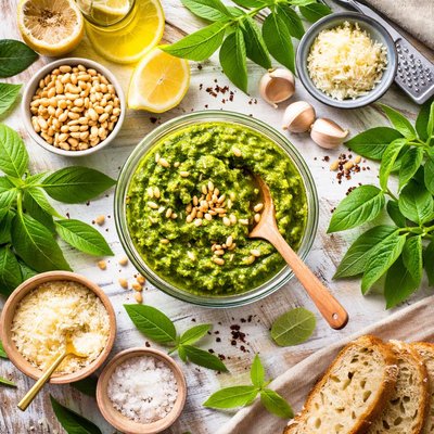 Image of Lemon Verbana or Lemon Balm Pesto