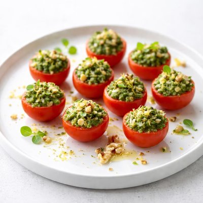 Image of Lemon Walnut Pesto Stuffed Cherry Tomatoes