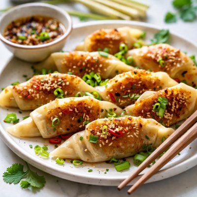 Image of Lemongrass Gyoza Pot Stickers Dumplings