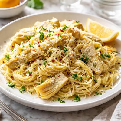 Image of Lemony Angel Hair W Parmesan and Artichoke Hearts