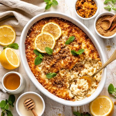 Image of Lemony Brown Sugar Baked Rice Pudding
