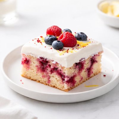 Image of Lemony Cherry or Berry Poke Cake