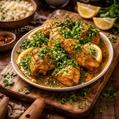 Image of Lemony Chicken with Fresh Coriander Madhur Jaffrey