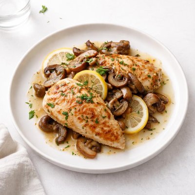 Image of Lemony Chicken with Mushrooms