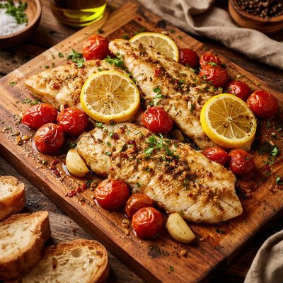 Image of Lemony Fish and Tomatoes