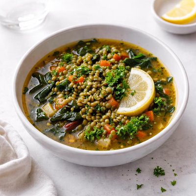 Image of Lemony Lentil Chard Soup