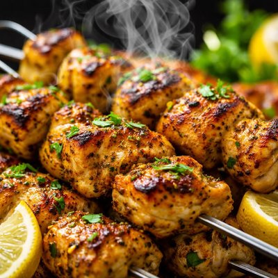 Image of Lemony Moroccan Style Chicken Kebabs