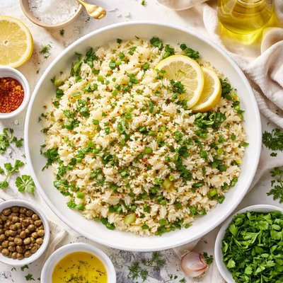 Image of Lemony Rice with Olive Oil Drizzle
