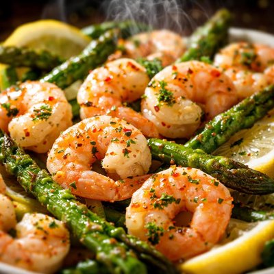 Image of Lemony Shrimp Asparagus