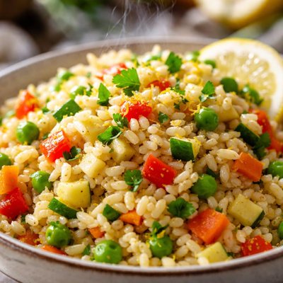 Image of Lemony Vegetable Barley Pilaf