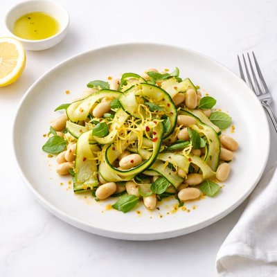 Image of Lemony Zucchini Ribbons with Cannellini Beans