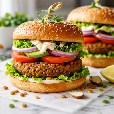 Image of Lentil and Almond Burgers
