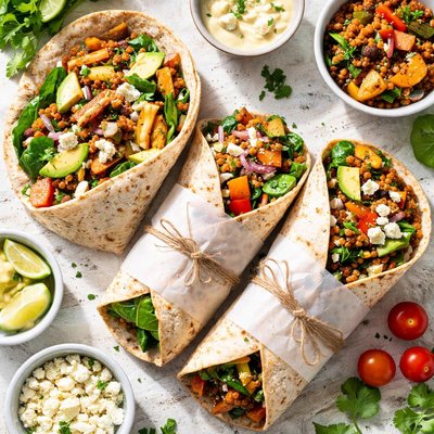 Image of Lentil and Roasted Vegetable Wraps