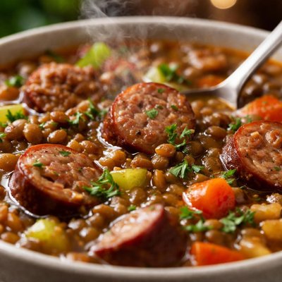 Image of Lentil and Sausage Soup