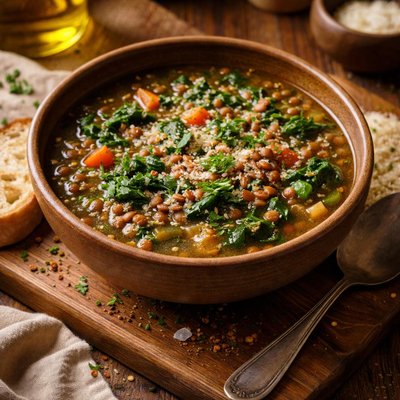 Image of Lentil and Spinach Soup