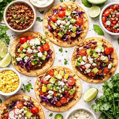 Image of Lentil and Veggie Tostadas