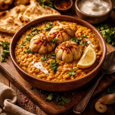 Image of Lentil Dhal with Roasted Garlic