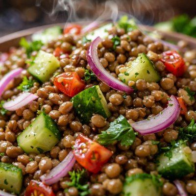 Image of Lentil Onion and Cucumber Salad