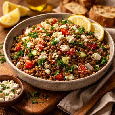 Image of Lentil Salad with Feta Cheese