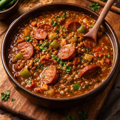 Image of Lentil Sausage Gumbo