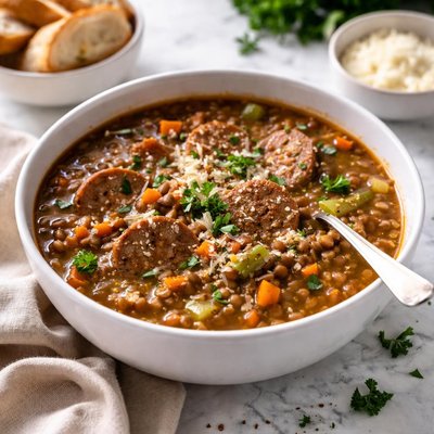 Image of Lentil Sausage Soup Ina Garten