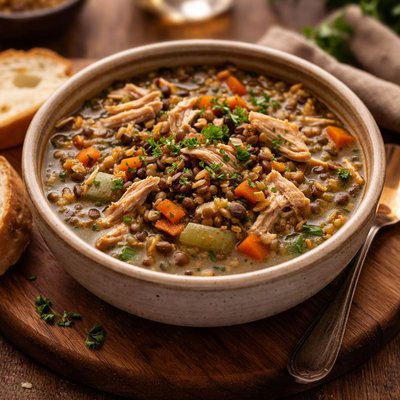 Image of Lentil Turkey Wild Rice Soup