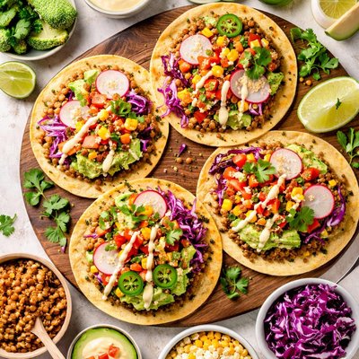 Image of Lentil Veggie Tostadas