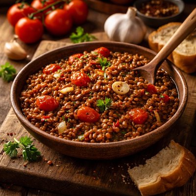 Image of Lentils Garlic and Tomatoes