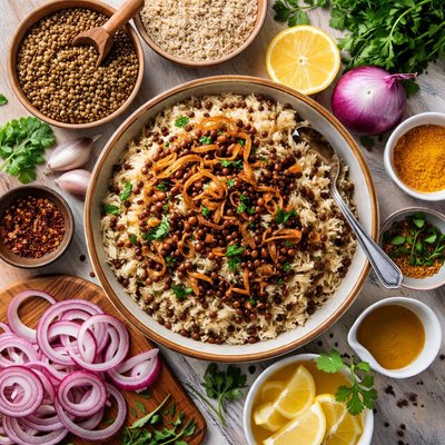 Image of Lentils Rice and Onions