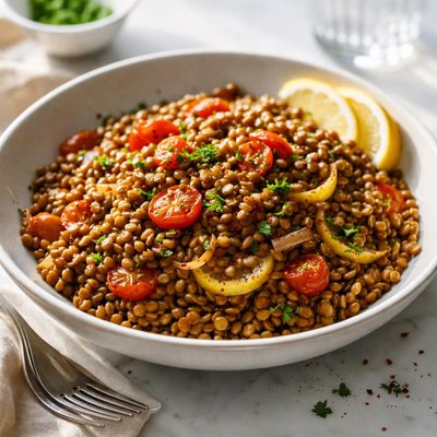 Image of Lentils with Onions and Tomatoes