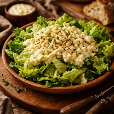Image of Lettuce Salad with Egg Salad Dressing