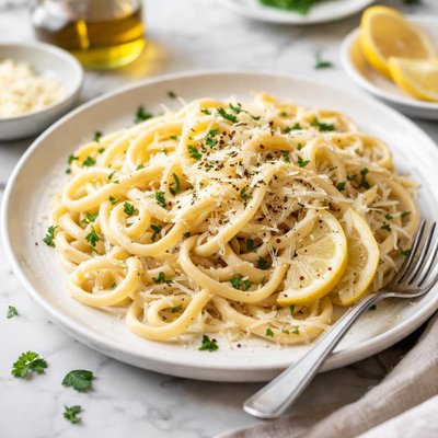 Image of Light Alfredo Sauce with Linguine