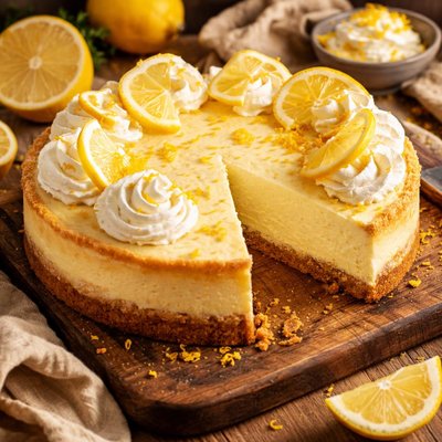 Image of Light and Fluffy Lemon Cheesecake