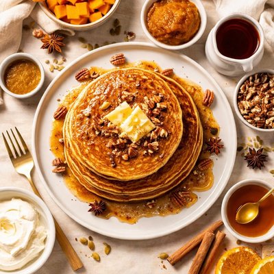 Image of Light and Fluffy Pumpkin Pancakes