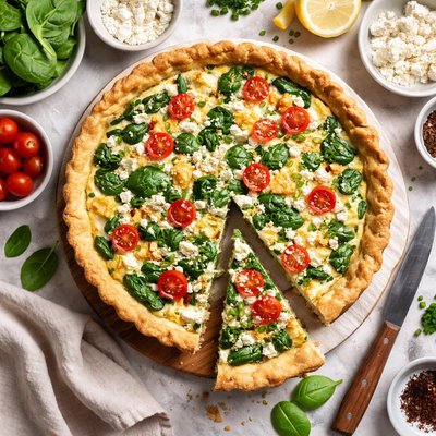 Image of Light and Fluffy Spinach Quiche