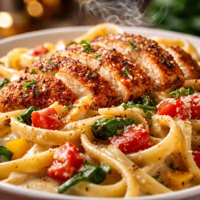 Image of Light and Hearty Cajun Chicken Pasta