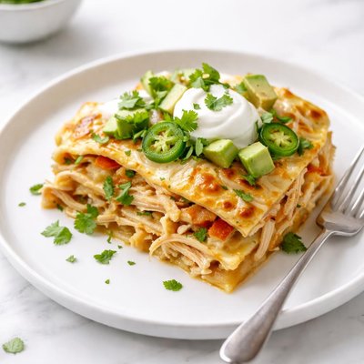 Image of Light and Luscious Chicken Enchillida Casserole