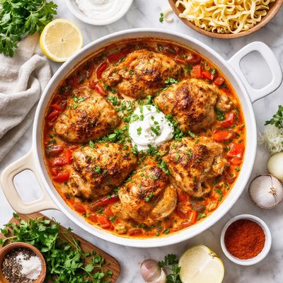 Image of Light and Savory Chicken Paprikash