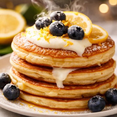 Image of Light and Tasty Lemon Yogurt Pancakes