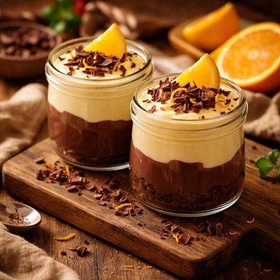 Image of Light Chocolate Fudge Orange Cream Pudding