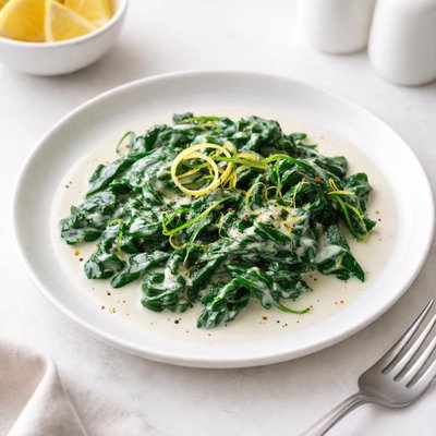 Image of Light Creamed Lemon Spinach